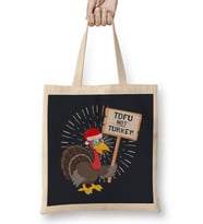 Christmas Tofu Not Turkey Bez Çanta Uzun Saplı