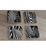 Zebra Doğal Taş Bardak Altlığı 4'lü set - Natural Stone Coasters