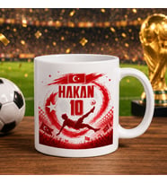 BK Gift Kişiye Özel Türkiye Taraftar Temalı 2026 Dünya Kupası Tasarımlı Beyaz Kupa Bardak -8, Tek Yürek Milli Takım Ruhu