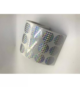 2000'li Sarım Hologram Plastik Yuvarlak Etiket 30 m