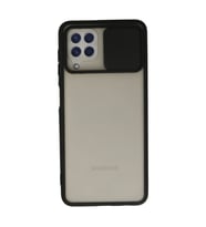Samsung Galaxy A22 Kılıf Palm Buzlu Kamera Sürgülü Silikon - Siyah