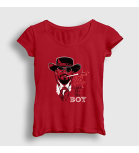 Presmono Kadın Kırmızı Jamie Film Django Unchained T-Shirt 243838tt