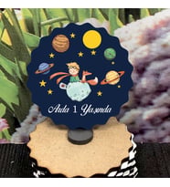 Ahşap Magnet - Doğum Günü* Bebek * Yeni Doğan * Sünnet * Diş Buğdayı (KÜÇÜK PRENS LACİVERT)