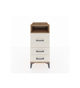 Kronos Komodin Tek Raflı 3 Çekmeceli 44x59x96 Çam-Aytaşı