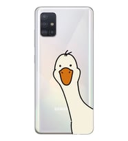 Samsung Galaxy A71 Uyumlu Sevimli Ördek Desenli Şeffaf Telefon Kılıfı