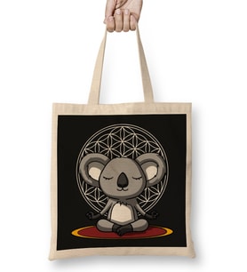 Koala Bear Meditation Koala Yoga Bez Çanta Uzun Saplı