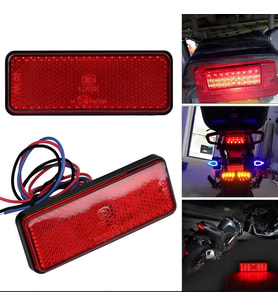Motosiklet Kedigözü Çakarlı,Ledli Işıklı Reflektör Kırmızı 12 Volt Düz ve Çakar Modlu_Arasmoto (Siyah)