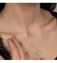 Ucarticaret S-warovski Taşlı Gümüş Gezegen Bayan Kolye