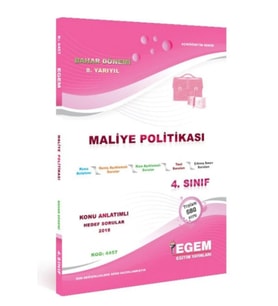 Egem Yayınları Aöf Açık Öğ. Maliye Politikası Konu Anlatımlı Soru Bankası (Çok Renkli)