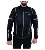 Motosiklet Spin Yazlık Montu Siyah-Gri Motorcu Montu