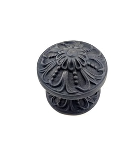 Antika Tarz Dekoratif Pirinç Çiçekli Kapı Tokmağı - 80 mm Çap, Oksit