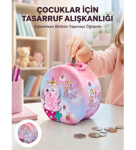Mini Çocuk Para Kasası Güvenli Kilitli Birikim Kutusu