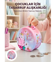 Mini Çocuk Para Kasası Güvenli Kilitli Birikim Kutusu