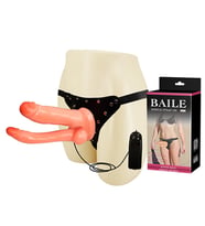 Pretty Love Çift Taraflı Belden Bağlamalı Penis Realistik Çatal Vibratör
