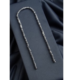 Hematit Doğal Taş Parlak Gümüş Fasetli Rondela Kesim 6x3mm Dizi