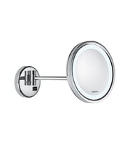 Valera Optima Light One LED Aydınlatmalı Açma - Kapama Düğmeli Yatay Eksen Ayarlı 3x Büyüteçli Krom Kaplamalı Ayna (Eskimiş Beyaz)