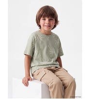 LCW Kids Yeşil Bisiklet Yaka Baskılı Erkek Çocuk Tişört