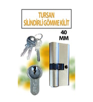 Silindirli Gömme Kilit 40 Mm 3 Anahtarlı (Ahşap ve Alüminyum Kapılara Uygundur, Geniş Tip)