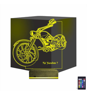 Luvivia Motosiklet Harley Motor Kişiye Özel 3D Lamba - Masa Gece Lambası