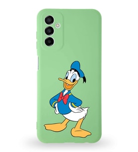 Samsung Galaxy M23 Uyumlu Lansman Kılıf Altı Kapalı İçi Kadife  Donald Duck-C Tasarımlı  Kapak (Şeffaf)