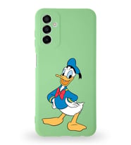 Samsung Galaxy M23 Uyumlu Lansman Kılıf Altı Kapalı İçi Kadife  Donald Duck-C Tasarımlı  Kapak (Şeffaf)