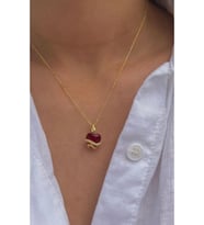 Kalbi Isıran Yılan 925 Ayar Gümüş (Gold)