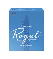 D'Addario RBB1025 Royal Eb Klarnet Kamışı No: 2.5 (Orta Seviye/Eğitim) - 10'lu Paket  Standart Sertlik, Net Ses ve Fransız Kesim (Filed)