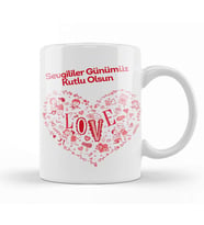 Sevgililer Günü Sevgiliye Hediye 0260 Kupa Bardak Porselen