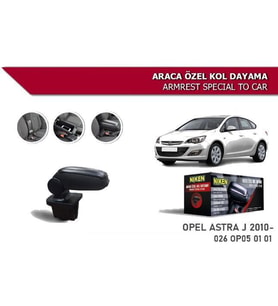 Opel Astra J Araca Özel Kol Dayama Kolçak 2010 ve sonrası Niken (Siyah)