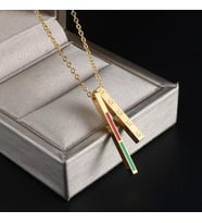 KADIN İTALYAN LÜKS MARKA  MİNİMAL ÇELİK KOLYE (Gold)