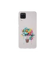 Samsung Galaxy A12 ile Uyumlu Splash Bukalemun Tasarımlı Şeffaf Silikon Kılıf