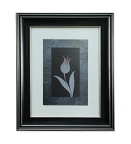 e38 EL İŞÇİLİĞİ SİYAH ZEMİNLİ LALE EBRU TABLO 43*35 CM-6462