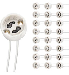 25 Adet GU10 duy 2A LED halojen lamba duyu 0,75 mm² silikon tel seramik duy bağlantı duyları 300 W enerji sınıfı A