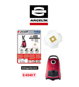 Arçelik S 4540 TElektrik Süpürge Hepa Toz Torbası 10 Adet Motor Filitreli