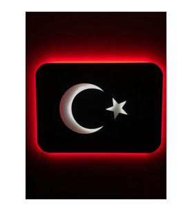 Mony Tasarım Türk Bayrağı Led Işıklı Tablo