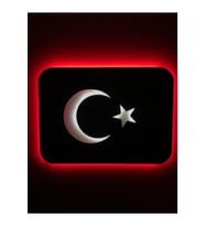 Mony Tasarım Türk Bayrağı Led Işıklı Tablo