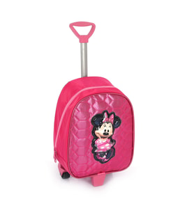 Çekçekli Pembe Parlak Dikişli Minnie Mouse Baskılı Anaokulu Çantası - Kreş Çantası (Karışık)