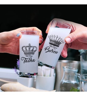 King And Queen İsimli 2li Rakı Bardağı