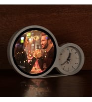 Kişiye Özel Fotoğraf Baskılı Saatli Sihirli Led Ayna