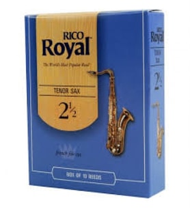 Rico RKB1025 Royal Tenor Saksafon Kamışı No: 2.5 (Orta Seviye/Eğitim) - 10'lu Paket  Esnek Üfleme Tepkisi, Kolay Ses Çıkışı ve Çok Yönlü Tını