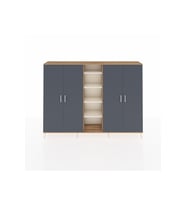 Arges Dolap 12 Raflı 4 Kapaklı 220x30x163 Çam-Antrasit/Aytaşı