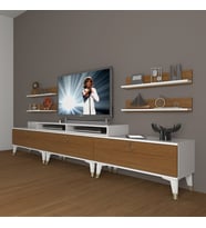 Decoraktiv Ekoflex 270R Mdf Gold Tv Ünitesi Tv Sehpası - Beyaz Ceviz (Beyaz - Ceviz)