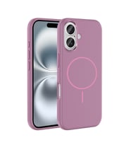 Apple iPhone 16 Uyumlu Kılıf M-Safe Şarj Özellikli Metal Kamera Çerçeveli Zore Edi Silikon Kapak (Mor)