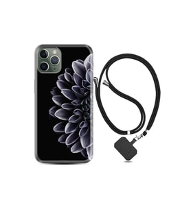 Apple Iphone 12 Pro Max Kılıf Silikon Desen Boyun Askılı Çiçekler 1639