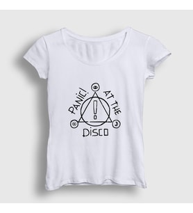 Presmono Kadın Beyaz Logo V2 Panic! at the Disco T-Shirt 72911tt (Beyaz)