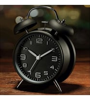 Valkyrie Sessiz Akar Saniyeli 16cm Alarm Masa Çalar Saat Yüksek Zil Sesi Büyük Boy Siyah