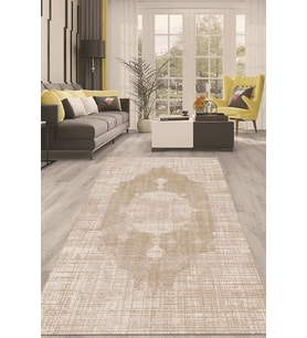 Dijital Kaymaz Taban Yıkanabilir Modern Renkli Salon Halısı Mutfak Halısı Yolluk ND-HT-394 (Kahverengi)