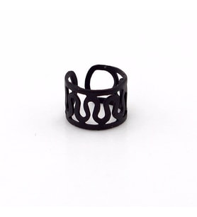 MAT SİYAH RENKLİ EARCUFF KIKIRDAK KÜPE SARMAL DESENLİ  EX085