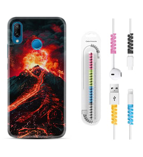 Huawei P20 Lite Mate 10 20 Lite Pro P40 Lite KılıfKablo Koruma Spiral Silikon Yanardağ 1611