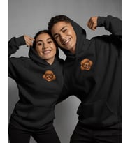 Sevgililer Günü Özel Poodle Figürlü Unisex Siyah Hoodie – Çiftler İçin Kaniş Temalı Minimal Kapüşonlu Sweatshirt